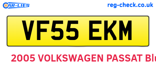 VF55EKM are the vehicle registration plates.