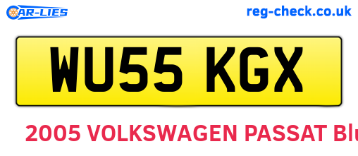 WU55KGX are the vehicle registration plates.