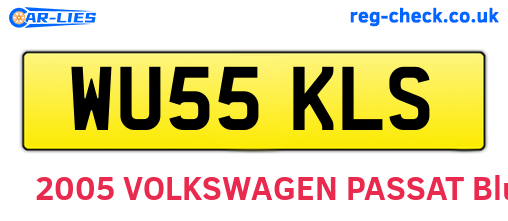 WU55KLS are the vehicle registration plates.