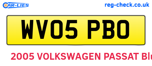 WV05PBO are the vehicle registration plates.