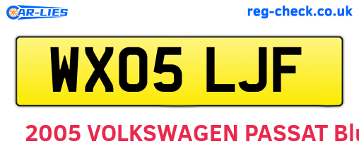 WX05LJF are the vehicle registration plates.