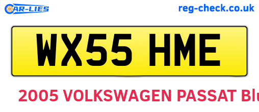 WX55HME are the vehicle registration plates.