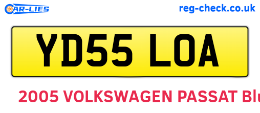 YD55LOA are the vehicle registration plates.
