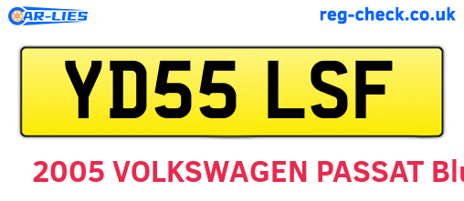 YD55LSF are the vehicle registration plates.