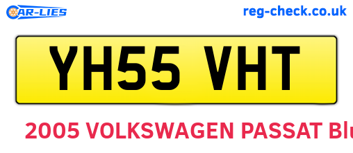 YH55VHT are the vehicle registration plates.
