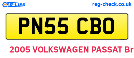 PN55CBO are the vehicle registration plates.