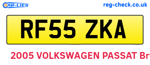 RF55ZKA are the vehicle registration plates.