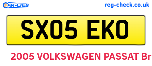 SX05EKO are the vehicle registration plates.