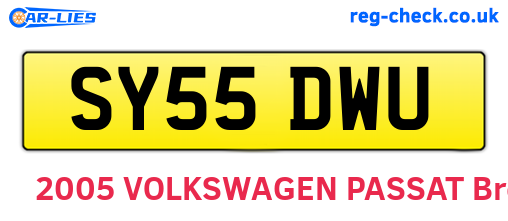 SY55DWU are the vehicle registration plates.
