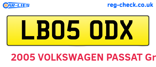 LB05ODX are the vehicle registration plates.