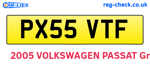 PX55VTF are the vehicle registration plates.