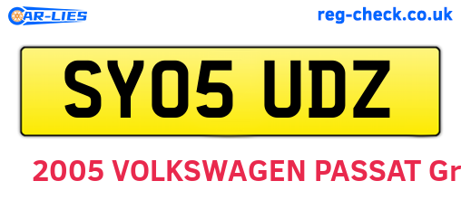 SY05UDZ are the vehicle registration plates.