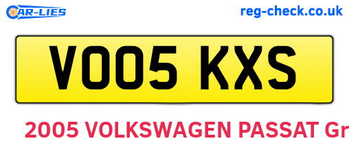 VO05KXS are the vehicle registration plates.