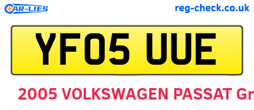 YF05UUE are the vehicle registration plates.
