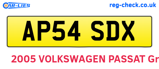 AP54SDX are the vehicle registration plates.