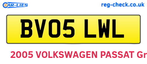 BV05LWL are the vehicle registration plates.