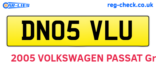 DN05VLU are the vehicle registration plates.