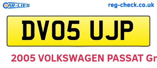 DV05UJP are the vehicle registration plates.