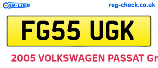 FG55UGK are the vehicle registration plates.