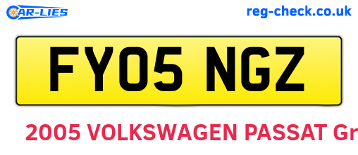 FY05NGZ are the vehicle registration plates.