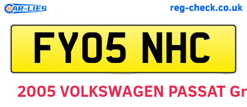 FY05NHC are the vehicle registration plates.