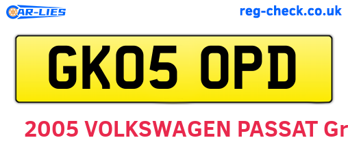 GK05OPD are the vehicle registration plates.