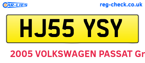 HJ55YSY are the vehicle registration plates.