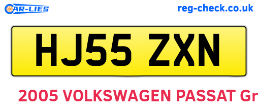 HJ55ZXN are the vehicle registration plates.