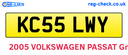 KC55LWY are the vehicle registration plates.