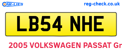 LB54NHE are the vehicle registration plates.