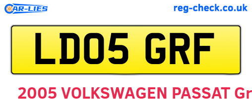 LD05GRF are the vehicle registration plates.