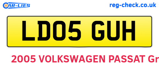 LD05GUH are the vehicle registration plates.