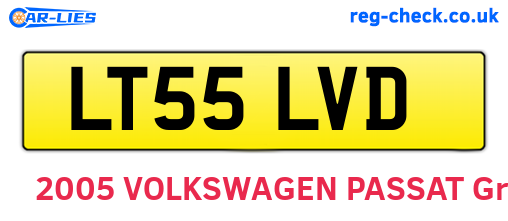 LT55LVD are the vehicle registration plates.