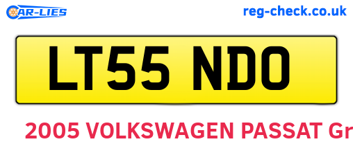 LT55NDO are the vehicle registration plates.