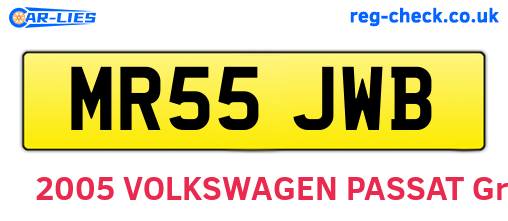 MR55JWB are the vehicle registration plates.