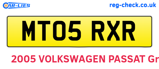 MT05RXR are the vehicle registration plates.