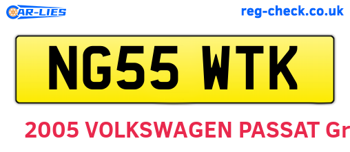 NG55WTK are the vehicle registration plates.
