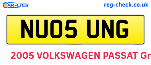 NU05UNG are the vehicle registration plates.