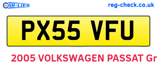 PX55VFU are the vehicle registration plates.