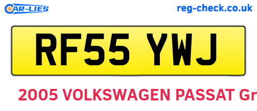 RF55YWJ are the vehicle registration plates.