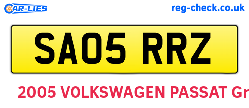 SA05RRZ are the vehicle registration plates.