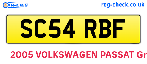 SC54RBF are the vehicle registration plates.