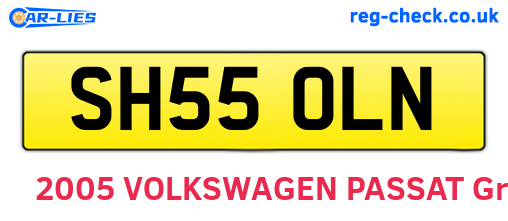 SH55OLN are the vehicle registration plates.
