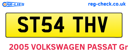 ST54THV are the vehicle registration plates.