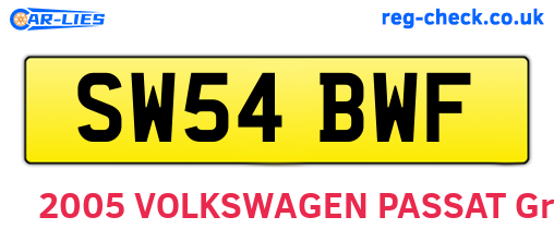 SW54BWF are the vehicle registration plates.