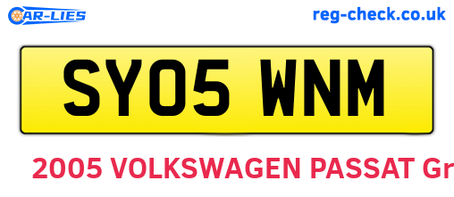 SY05WNM are the vehicle registration plates.