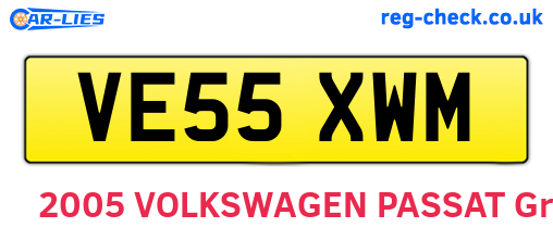 VE55XWM are the vehicle registration plates.