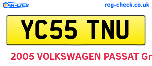 YC55TNU are the vehicle registration plates.
