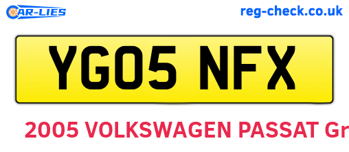 YG05NFX are the vehicle registration plates.