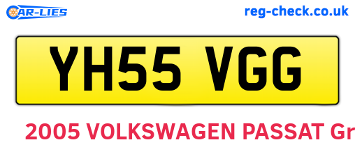 YH55VGG are the vehicle registration plates.